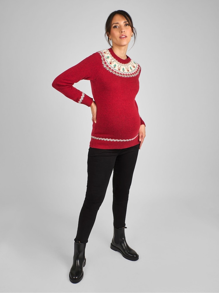 JoJo Maman Bébé Reindeer Fair Isle Pattern Jumper - Image 3 of 4