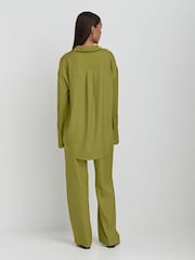 4th & Reckless Green MIMI Jacquard Satin Trousers - Image 2 of 5