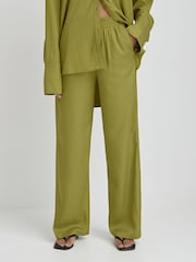 4th & Reckless Green MIMI Jacquard Satin Trousers - Image 3 of 5