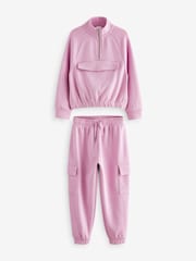 Pink Zip Crew And Cargo Joggers Set (3-16yrs) - Image 4 of 7