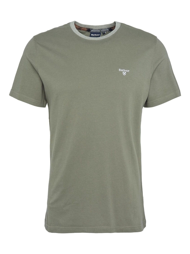 Barbour® Green Marlton Contract Collar 100% Cotton T-Shirt - Image 6 of 6