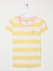FatFace Judes Yellow Natalie Stripe T-Shirt - Image 7 of 7