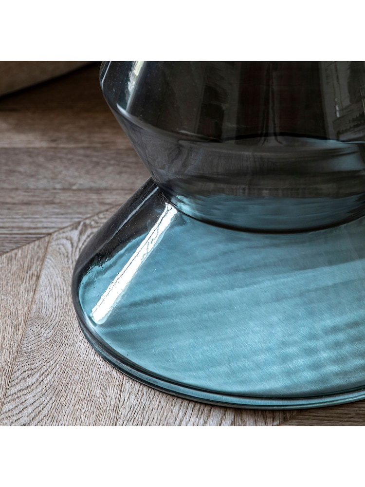 Gallery Home Clear Rabat Glass and Marble Side Table - Image 2 of 4