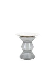 Gallery Home Clear Rabat Glass and Marble Side Table - Image 4 of 4