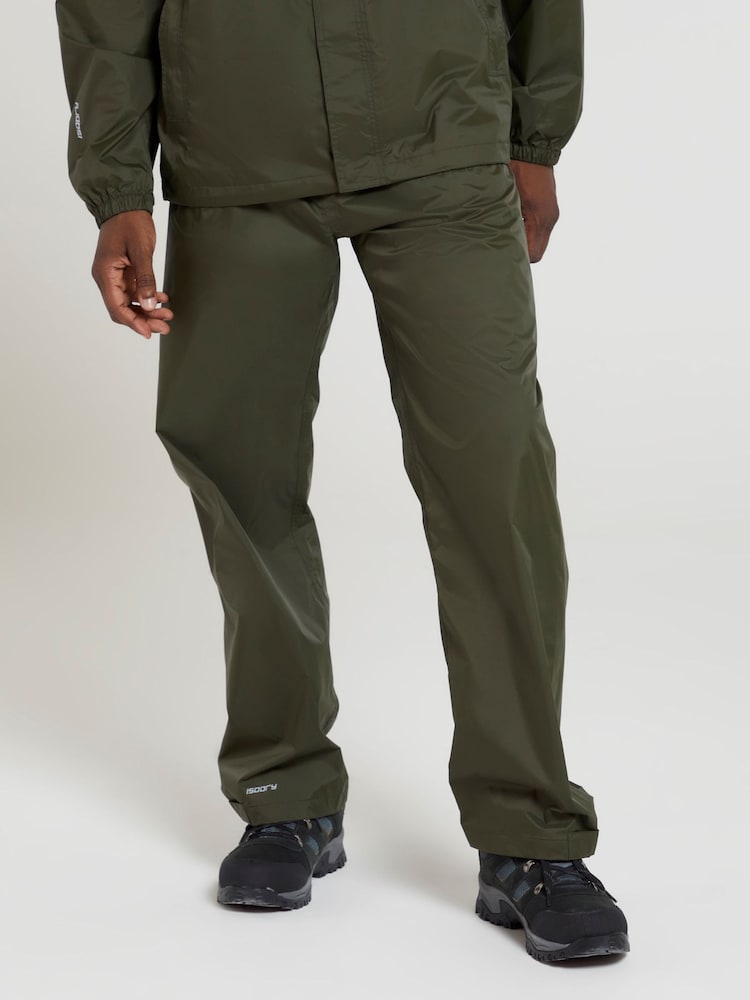 Mountain Warehouse Dark Green Mens Pakka Waterproof Overtrousers - Image 1 of 5