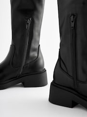 Black Tall Sock Heeled Boots - Image 4 of 5