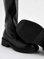 Black Tall Sock Heeled Boots - Image 5 of 5