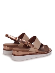 Linzi Metallic Adriana Faux Leather Wedged Sandals - Image 4 of 4