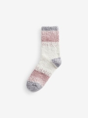 Pink/Grey Cosy Socks 4 Pack - Image 6 of 6