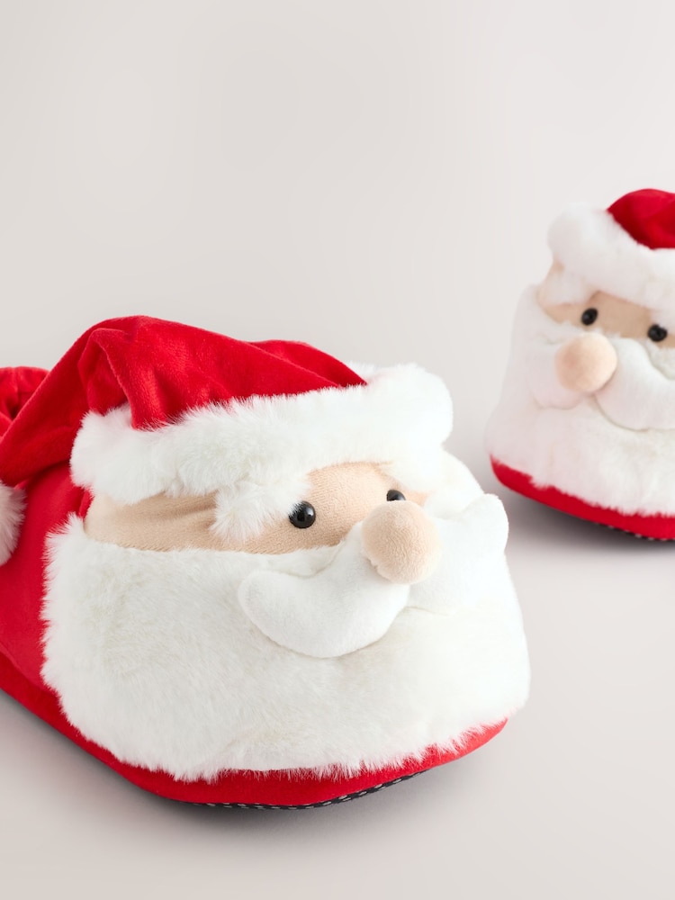 Red Santa Christmas Slippers - Image 3 of 5