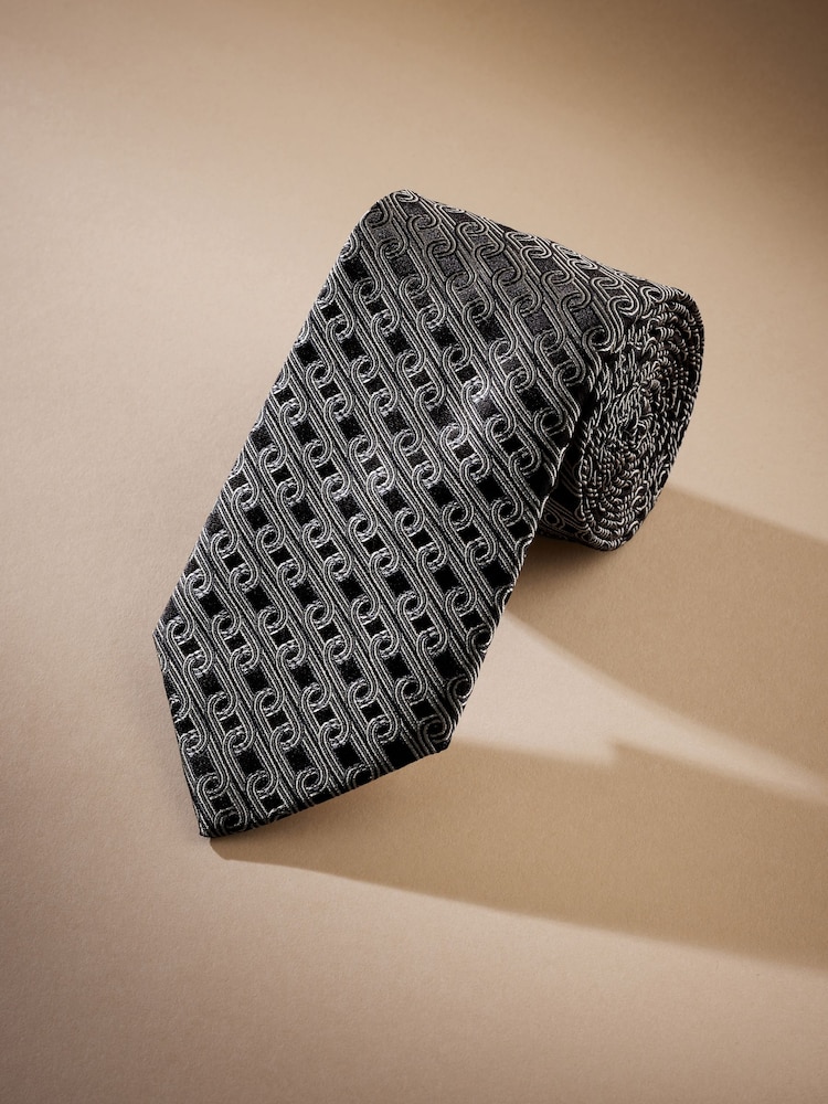 Black/Neutral Brown Link Signature Made In Italy Tie - Image 2 of 5
