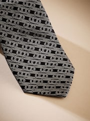 Black/Neutral Brown Link Signature Made In Italy Tie - Image 3 of 5