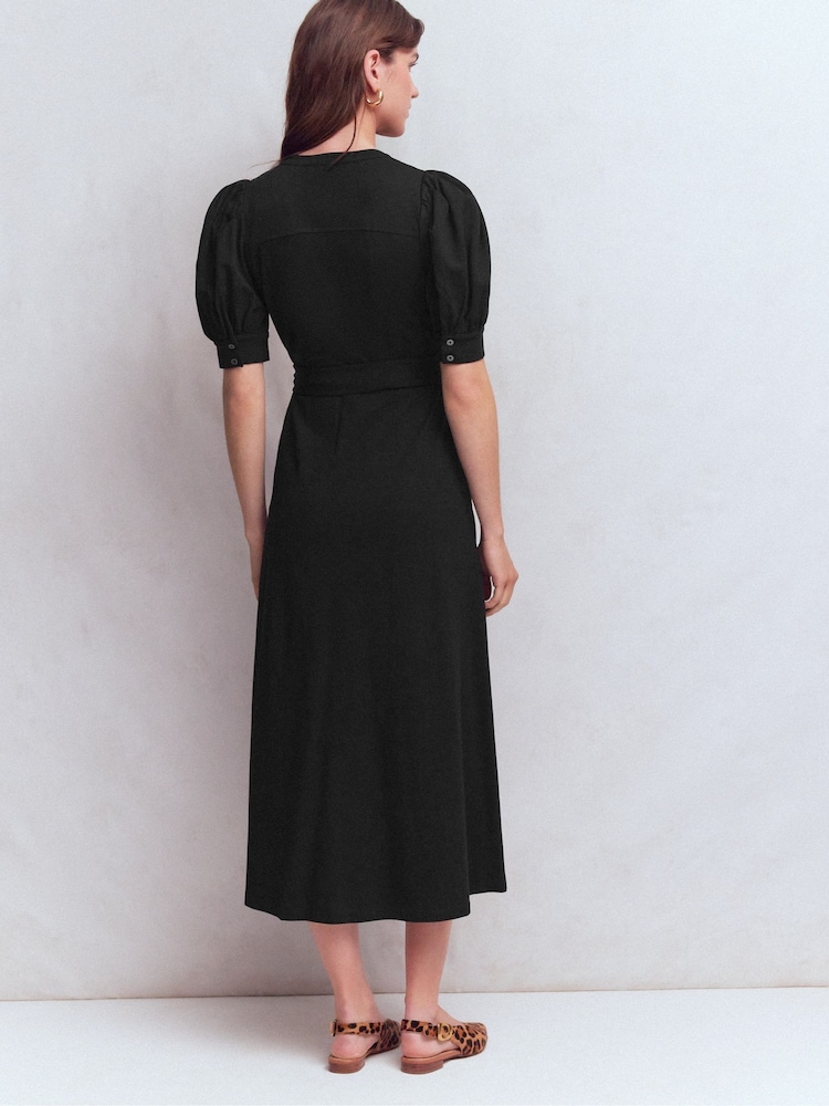 boden puff sleeve jersey dress Buy Black Ponte Shirt from Next USA Jersey midi