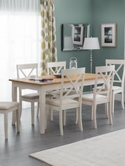 Julian Bowen Ivory Oak Davenport Extending Dining Table - Image 1 of 6