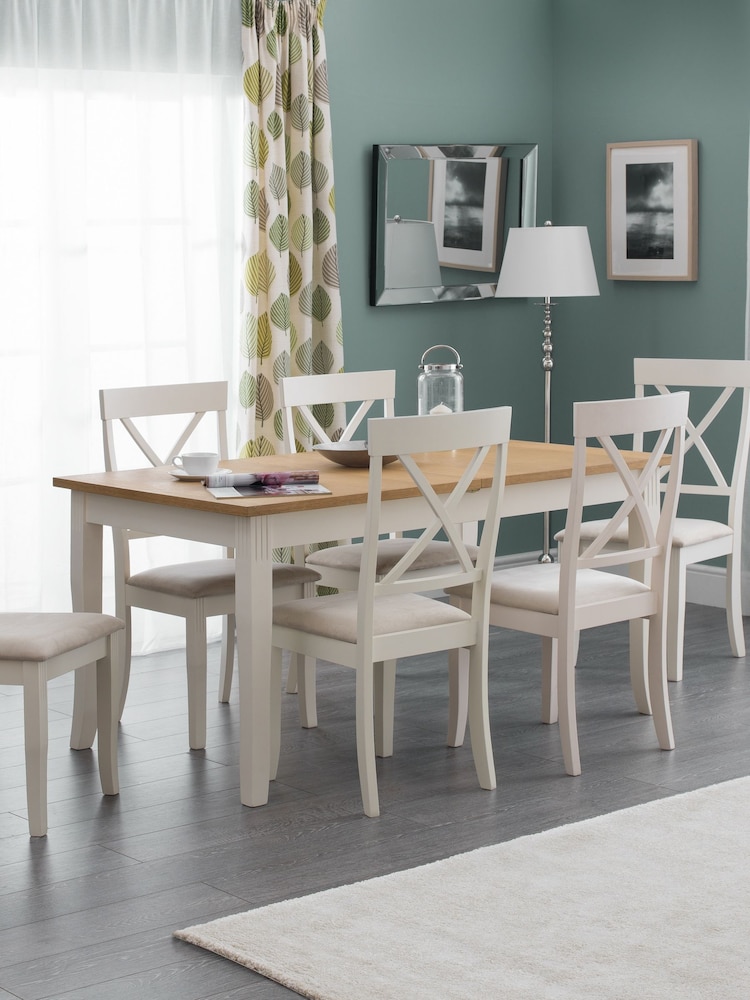Julian Bowen Ivory Oak Davenport Extending Dining Table - Image 1 of 6