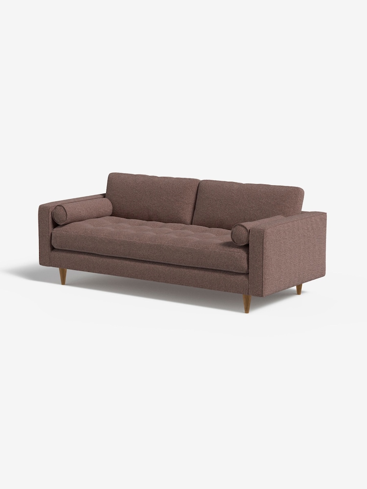 MADE.COM Basket Weave Dusky Pink Scott 3 Seater Sofa - Image 1 of 4 MADE.COM Basket Weave Dusky Pink Scott 3 Seater Sofa - Image 1 of 4
