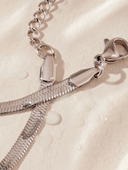 Silver Tone Stainless Steel Snake Chain Bracelet - Image 3 of 7