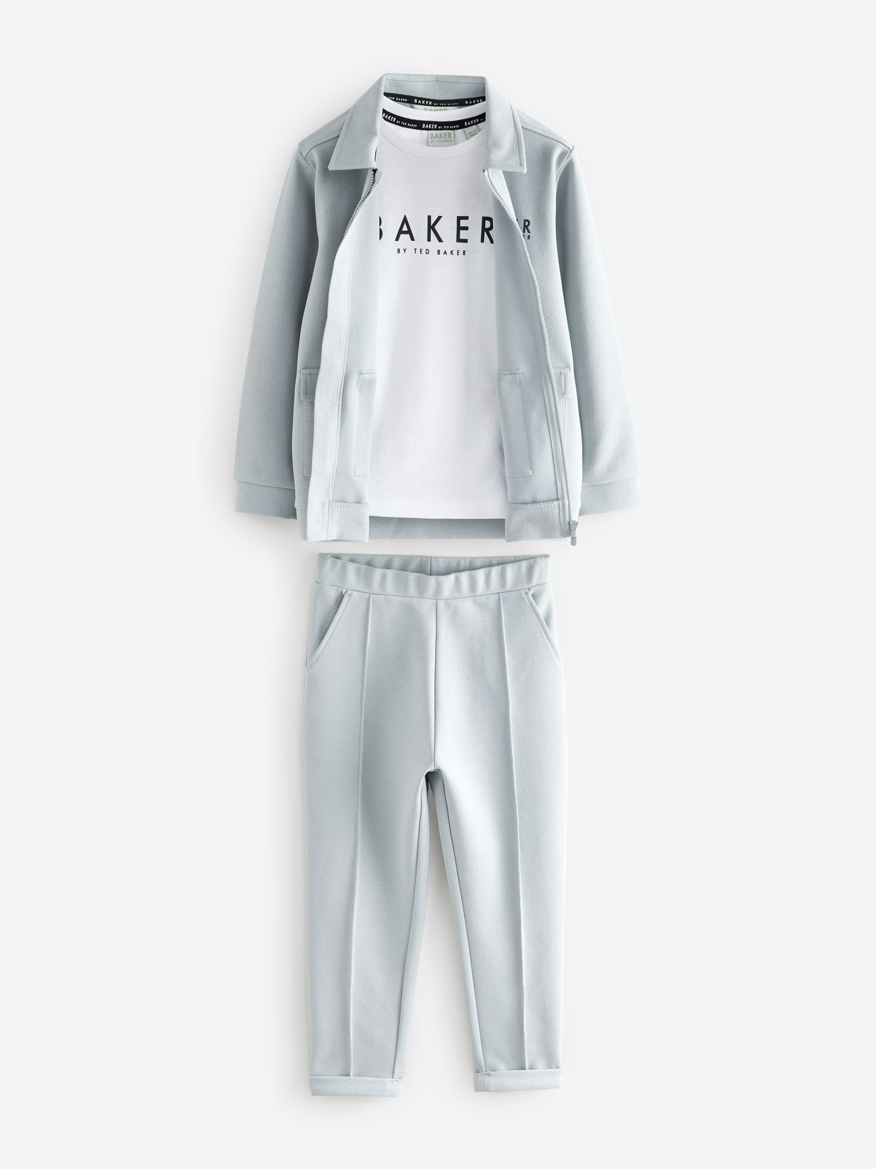 Baker by Ted Baker Blue 100 Cotton Twill Jacket T Shirt and Trousers Set
