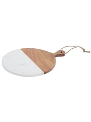 Maison by Premier White Small Marble And Acacia Wood Paddle Board - Image 1 of 4