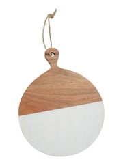 Maison by Premier White Small Marble And Acacia Wood Paddle Board - Image 2 of 4