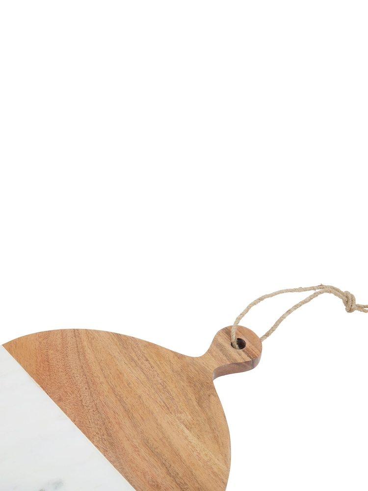 Maison by Premier White Small Marble And Acacia Wood Paddle Board - Image 4 of 4