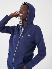 Crew Clothing Light Blue Heritage Zip Through Hoodie - Image 1 of 5