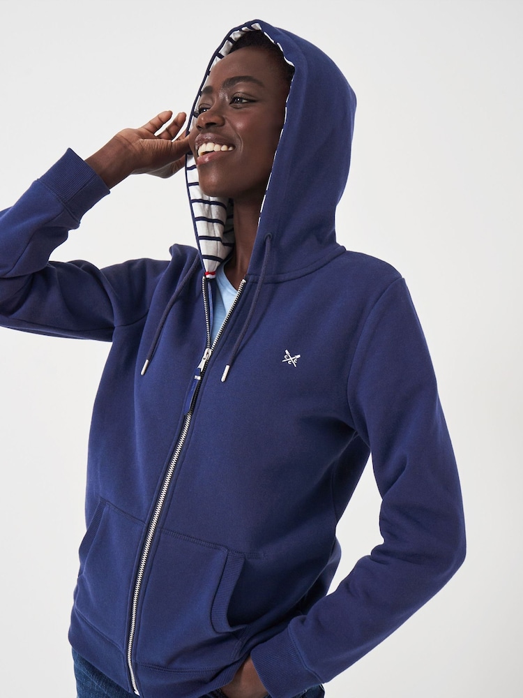 Crew Clothing Light Blue Heritage Zip Through Hoodie - Image 1 of 5