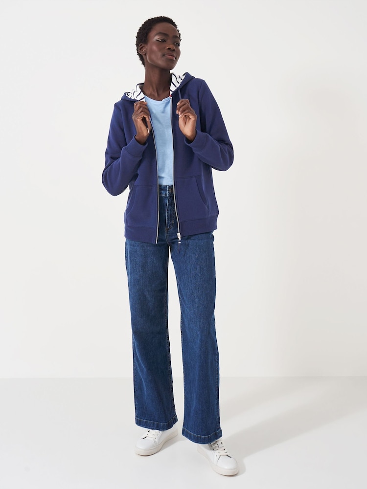 Crew Clothing Light Blue Heritage Zip Through Hoodie - Image 3 of 5