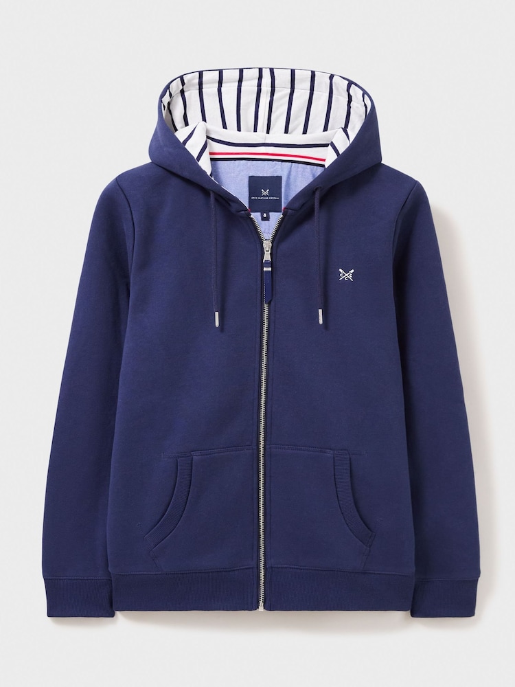 Crew Clothing Light Blue Heritage Zip Through Hoodie - Image 5 of 5