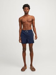 JACK & JONES Navy Blue Swim Shorts With Contrast Lining - Image 4 of 8