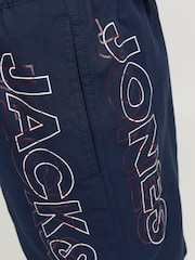 JACK & JONES Navy Blue Swim Shorts With Contrast Lining - Image 6 of 8