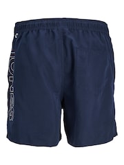 JACK & JONES Navy Blue Swim Shorts With Contrast Lining - Image 8 of 8