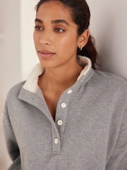 Bath & Body Works Charcoal Grey Button Up Sweatshirt - Image 4 of 7