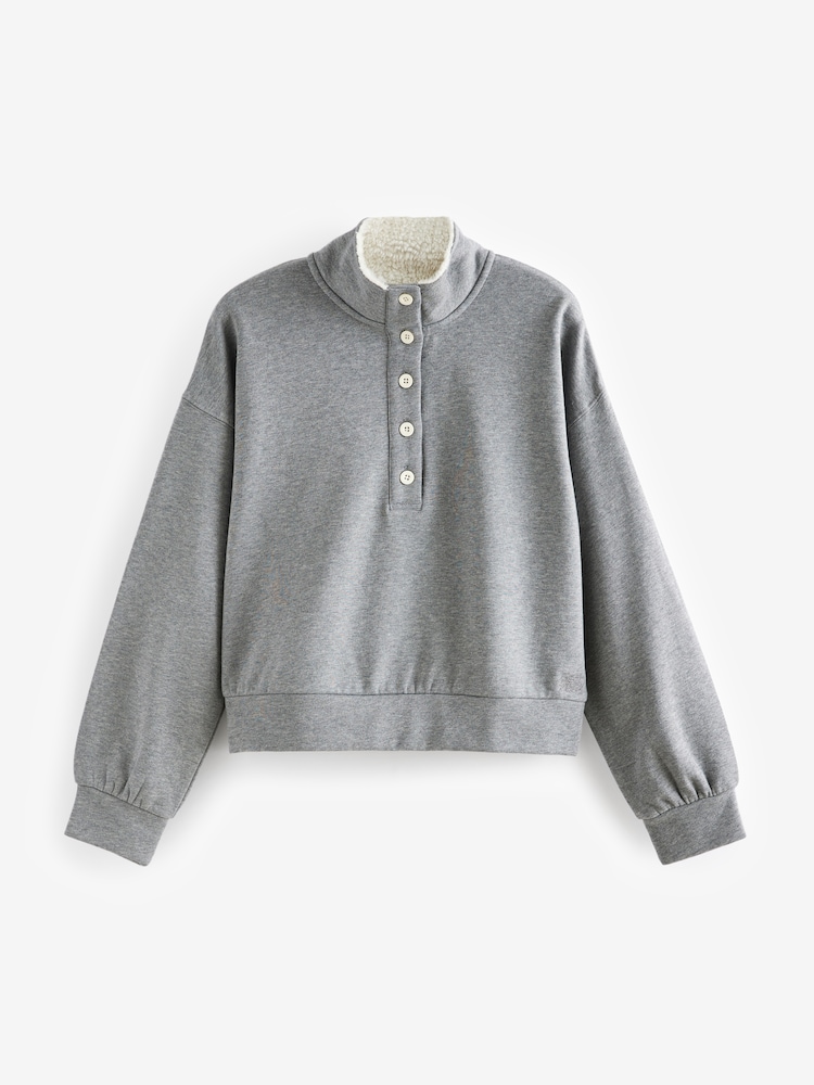 Bath & Body Works Charcoal Grey Button Up Sweatshirt - Image 5 of 7