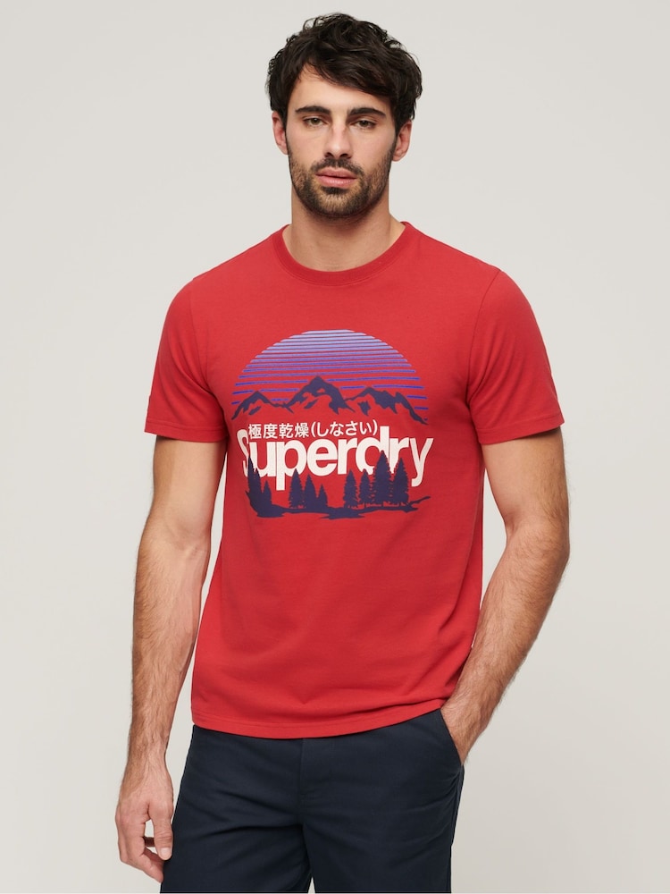 Superdry Red Great Outdoors Graphic T-Shirt - Image 1 of 5