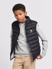 U.S. Polo Assn. Black Bound Quilted Boys Gilet - Image 1 of 7