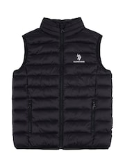 U.S. Polo Assn. Black Bound Quilted Boys Gilet - Image 5 of 7