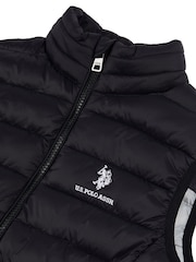 U.S. Polo Assn. Black Bound Quilted Boys Gilet - Image 7 of 7