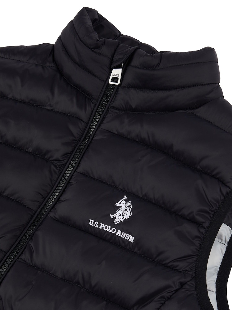 U.S. Polo Assn. Black Bound Quilted Boys Gilet - Image 7 of 7