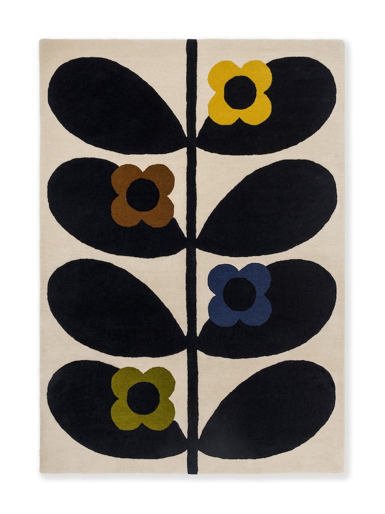 Orla Kiely Natural Wild Rose Rug - Image 2 of 4