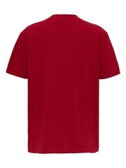 Tommy Jeans Red Regular Tonal 100% Cotton T-Shirt - Image 2 of 3