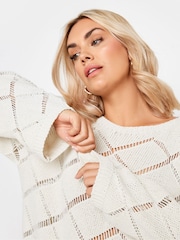 Yours Curve Cream Ladder Stitch Jumper - Image 4 of 5