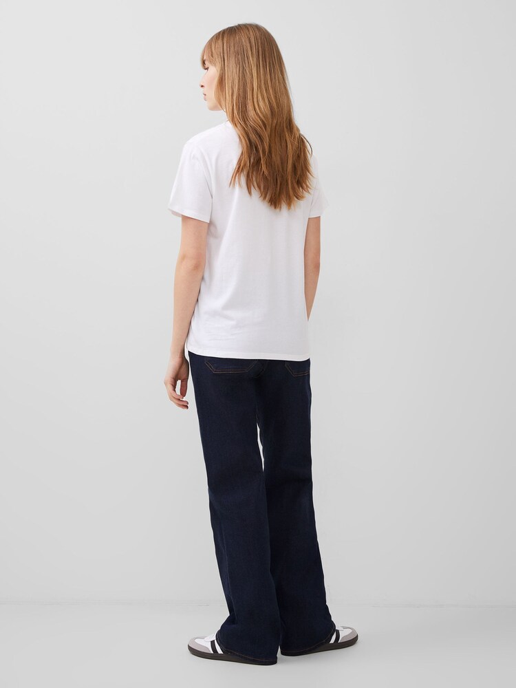 French Connection White Love Graphic 100% Cotton T-Shirt - Image 2 of 4