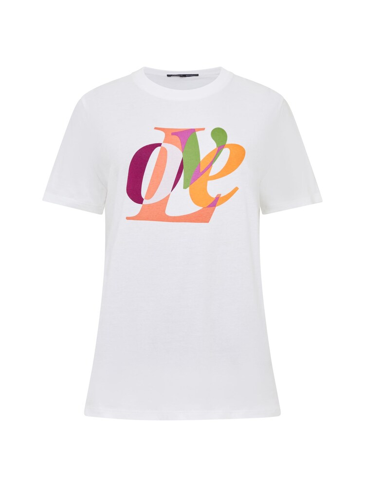 French Connection White Love Graphic 100% Cotton T-Shirt - Image 4 of 4