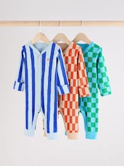 Multi Baby Footless Sleepsuits 3 Pack (0mths-3yrs) - Image 1 of 12
