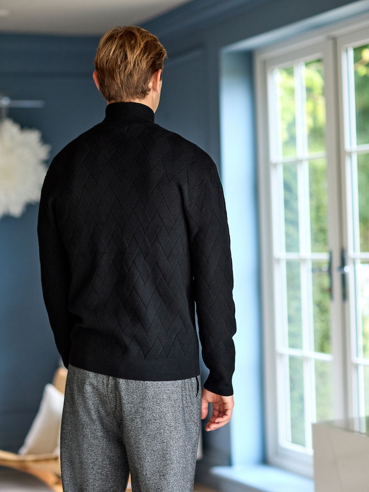 Noir - Coupe classique Soft Touch Premium Quarter Zip Pull - Image 3 of 9