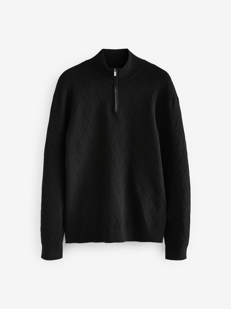 Noir - Coupe classique Soft Touch Premium Quarter Zip Pull - Image 7 of 9