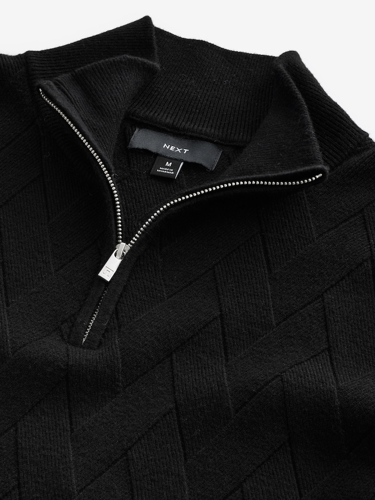 Noir - Coupe classique Soft Touch Premium Quarter Zip Pull - Image 8 of 9
