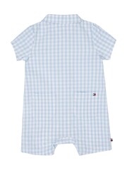 Tommy Hilfiger Baby Blue Gingham Romper Suit - Image 2 of 4