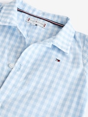 Tommy Hilfiger Baby Blue Gingham Romper Suit - Image 3 of 4